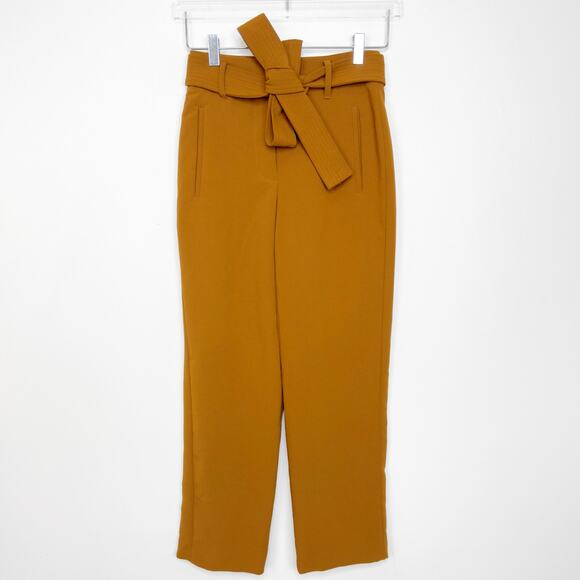 Aritzia Wilfred Women's Tie-Front Trouser Pant in Rich Chestnut size 2 - Picture 2 of 7